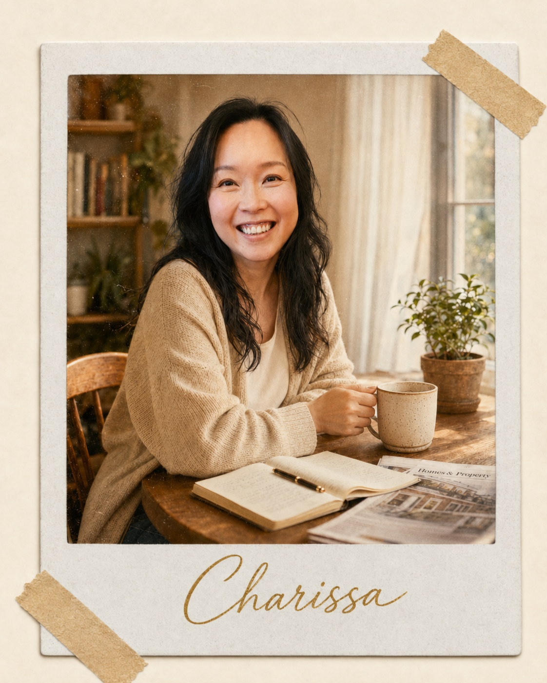 Charissa, at her desk
